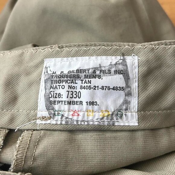 80s vintage highwaisted military pants army trousers tropical tan straightleg. - Picture 5 of 6